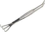 Fdit Bonsai Root Rake Tweezers, Stainless Steel 2 in 1 Precision Repotting Tool with Smooth Rounded Tips Ergonomic Non Slip Grip for Bonsai Care Silver 24.5 cm 1 Piece