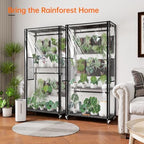bstrip indoor greenhouse with grow light and pegboard, close-up detail