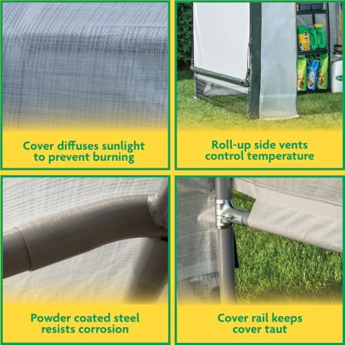 miracle-gro walk-in outdoor greenhouse, clear, 6 x 6, package contents