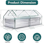 dumos galvanized raised garden bed with cover, clear on a desk or shelf