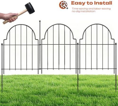 ghwie decorative garden fence, rustproof metal, no dig on a desk or shelf