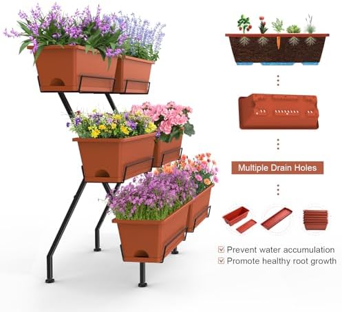 vertical garden planter 3 tier vertical raised garden showing dimensions