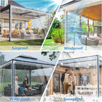 8' x 10' clear tarps heavy duty pvc, front angle view