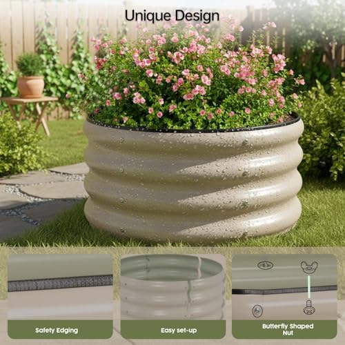 riased garden bed with greenhouse cover, raised planter, side view