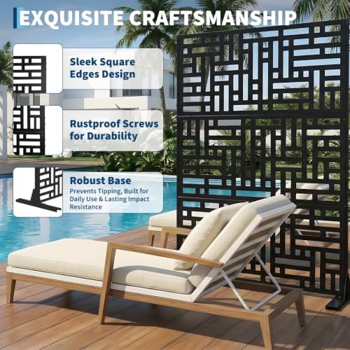garvee metal privacy screen outdoor, 72"h×47"w balcony patio, close-up detail