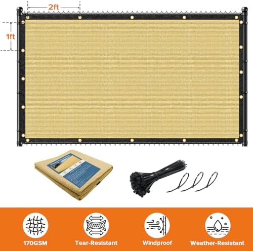 3'x16' fence privacy screen heavy duty 170 gsm showing dimensions