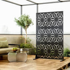 qinptwut 72" metal privacy screen, outdoor freestanding privacy, close-up detail