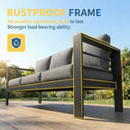 aluminum patio furniture set, all weather patio sofa, close-up detail
