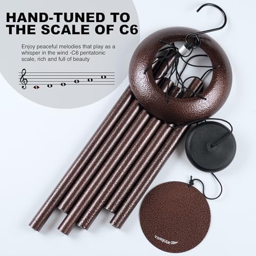 vanquer wind chimes for outside deep tone, side view