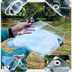 clear tarp with grommets, heavy duty waterproof transparent, close-up detail