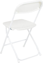 Flash Furniture Hercules Set of 10 Indoor/Outdoor Heavy-Duty Plastic Folding Chairs, Foldable Commercial Stacking Chairs with 650-lb. Static Weight Capacity, White