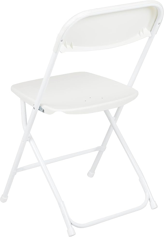 Flash Furniture Hercules Set of 10 Indoor/Outdoor Heavy-Duty Plastic Folding Chairs, Foldable Commercial Stacking Chairs with 650-lb. Static Weight Capacity, White
