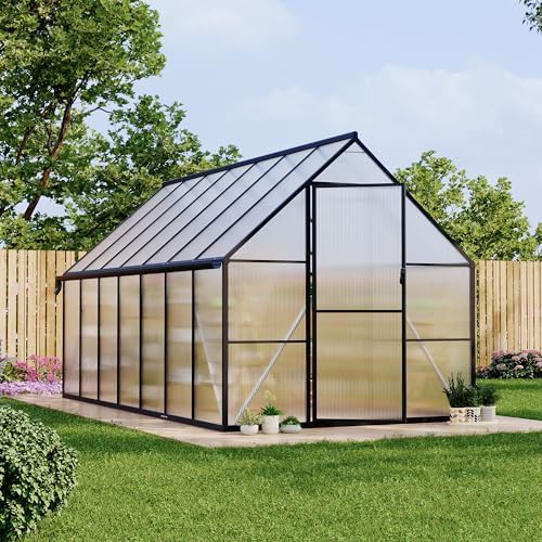 8'x14' aluminum greenhouses kit for outdoors, polycarbonate greenhouse, view 9
