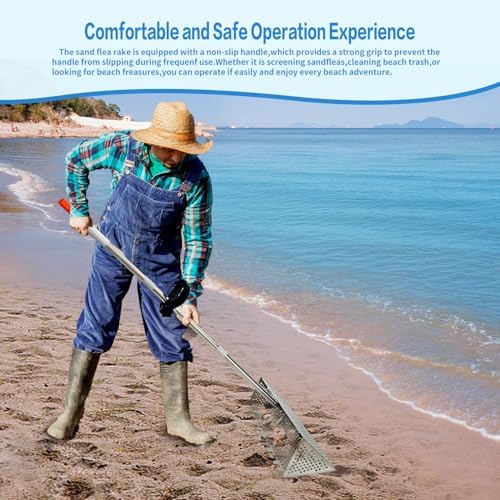 sand flea rake, detachable long handle sand sifter, package contents