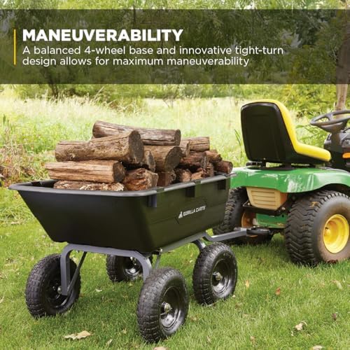 gorilla carts poly dump cart, 1200 lb. capacity, package contents