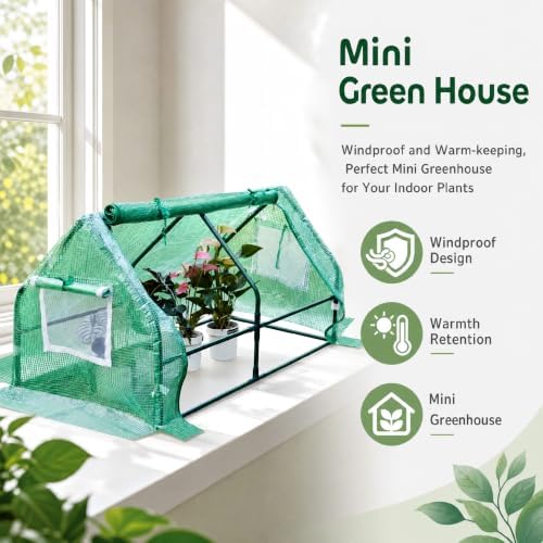 solayis mini greenhouse kit, 47.2" l x 23.6", close-up detail
