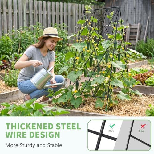 docred 39.4" h cucumber trellis, 2 pack foldable showing dimensions