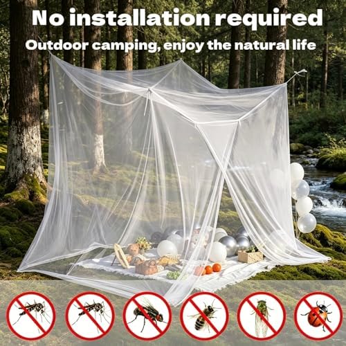 10'x10'x8.2' outdoor camping&patio mosquito netting,large mosquito netting with shown in use