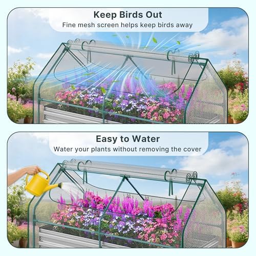miory raised garden bed with pe cover, 6x3x1 on a desk or shelf