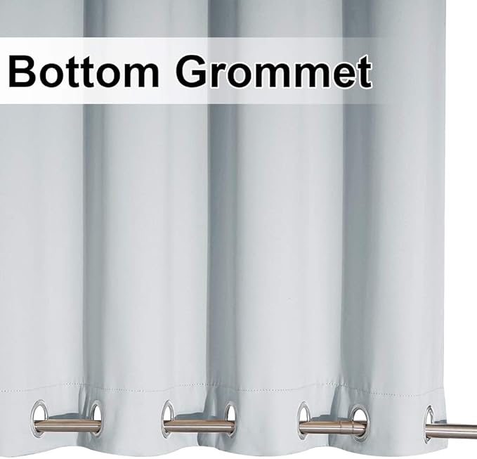 NICETOWN Outdoor Curtain for Patio Waterproof, Energy Smart Thermal Insulated Double Grommets Room Darkening Outdoor Curtain/Drape, Windproof for All Seasons, 1 Panel, W84 x L95, Greyish White