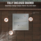 vevor outdoor kitchen drawers 14"w x 14.3"h x, front angle view