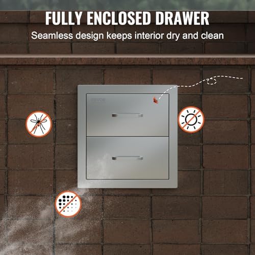 vevor outdoor kitchen drawers 14"w x 14.3"h x, front angle view