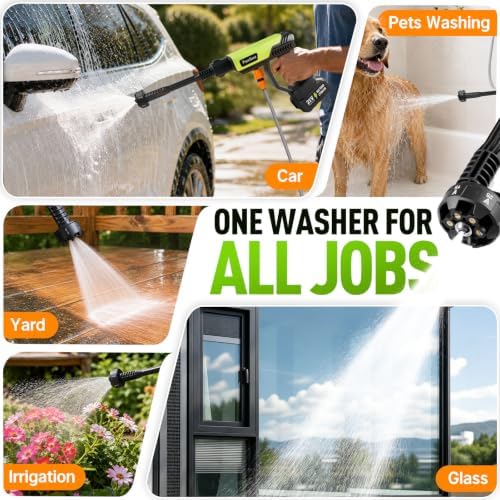 cordless portable washer, 1100 psi handheld washer battery, close-up detail