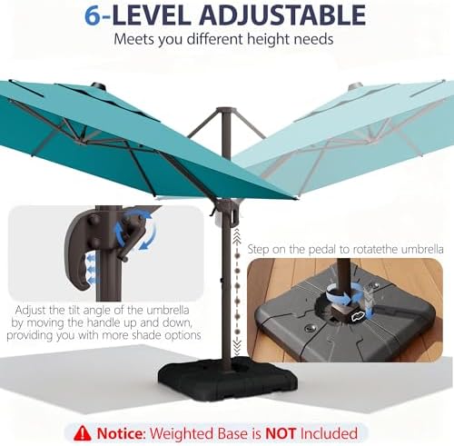 9' x 12' cantilever patio umbrella rectangle outdoor, package contents