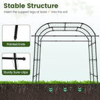 giantex metal garden arch trellis for climbing plants showing dimensions