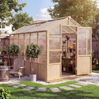 heavy duty walk-in wooden greenhouse kit, 4mm polycarbonate shown in use