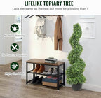 vevor artificial boxwood spiral topiary trees, 3ft tall shown in use