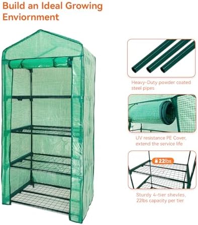 mini greenhouse for outdoor indoor,4 tier small portable, package contents