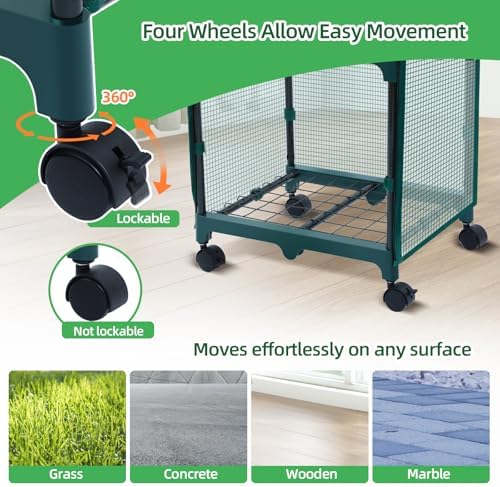 ohuhu mini greenhouse for indoor outdoor, small plastic shown in use