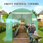 king bird premium 15x7x7 ft greenhouse for outdoors, close-up detail