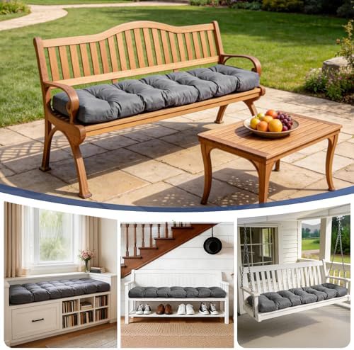 iaseahk outdoor bench cushion 48x18x5 inch, waterproof & on a desk or shelf