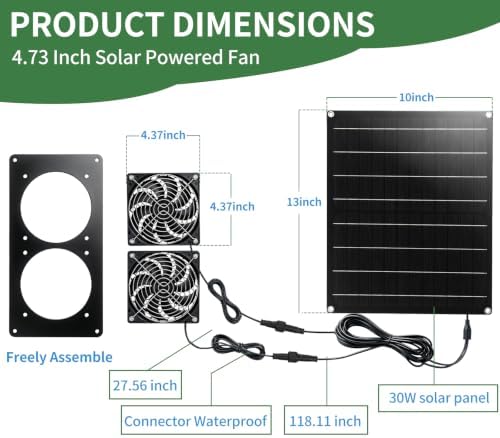 30w solar panel powered high airflow dual exhaust shown in use