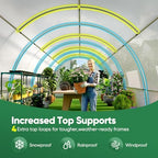 quictent 20x10x6.6ft tunnel greenhouse for outdoors with 2, side view