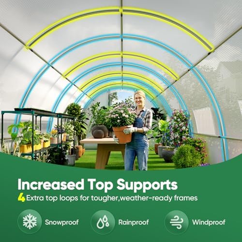 quictent 20x10x6.6ft tunnel greenhouse for outdoors with 2, side view