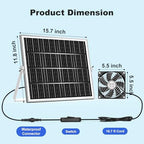 5.5" solar chicken coop fan 3 kit, 30w shown in use