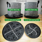 16 inch self watering base for fabric grow, front angle view