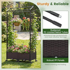 happygrill 2 64" raised garden bed with trellis, side view