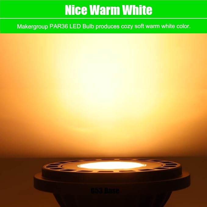 PAR36 Landscape LED Light Bulb 7W 12V Low Voltage Waterproof Spotlight for Outdoor Yard Lighting Tree Light, In-Ground Well Light, Warm White 2700-3000K