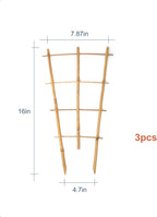 3Pack Bamboo Trellis 16 Inch Fan Shaped Small Plant Trellis for Indoor Potted Plants Climbing Monstera Orchid Vine Hoya Houseplant