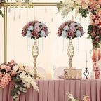 nuptio large artificial flower centerpieces: dusty rose & showing dimensions