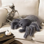 phantoscope halloween spider shaped throw pillow, faux fur, side view
