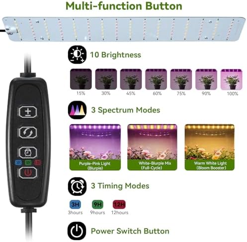 mini greenhouse with grow light, timer & hygrothermograph, side view