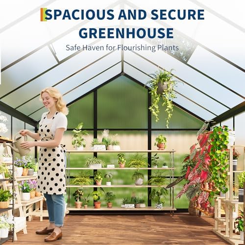 10 ft greenhouse, outdoor greenhouses, polycarbonate panels with showing dimensions