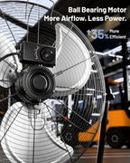 iliving 20 inch heavy duty floor & wall showing dimensions