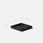 Veradek Nobleton Indoor/Outdoor Wide Square Planter (Black, 22" - 2 Pack with 2 Saucer Trays)
