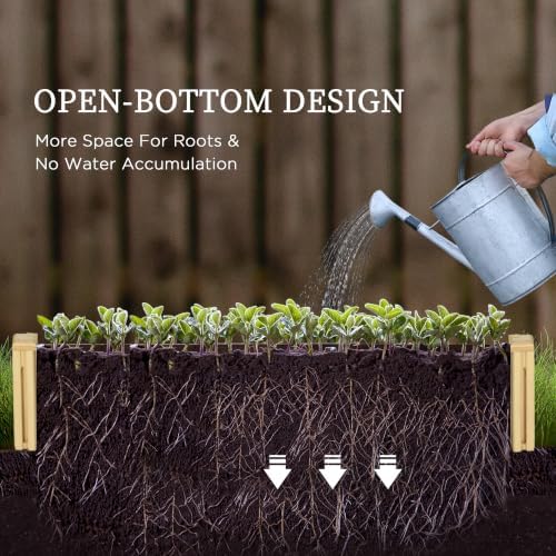 outsunny raised garden bed trellis, 2 compartments, 43 showing dimensions